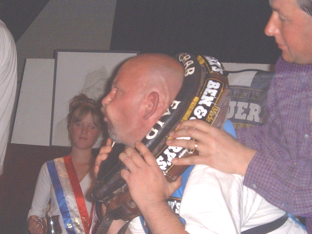 The late and great Peter Jackman seen at the September 2000 Egremont Crab Fayre Gurning