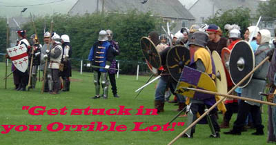 Knights get psyched up for the 2001 Egremont Medieval Festival