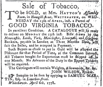 tobacco advert